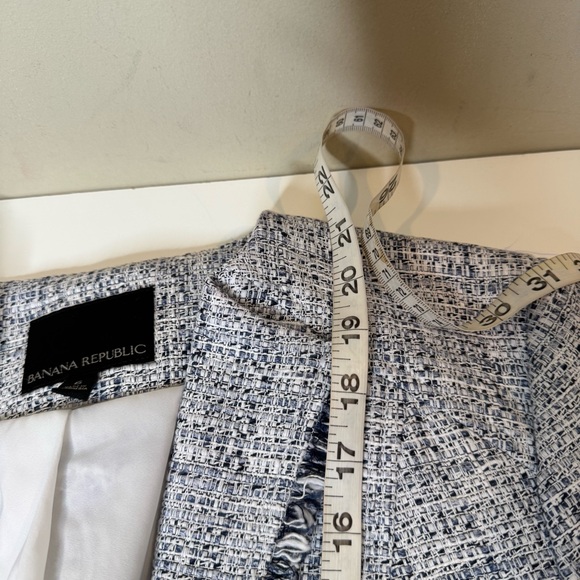 Banana Republic Light Blue Tweed Jacket Size 6 - Picture 6 of 10